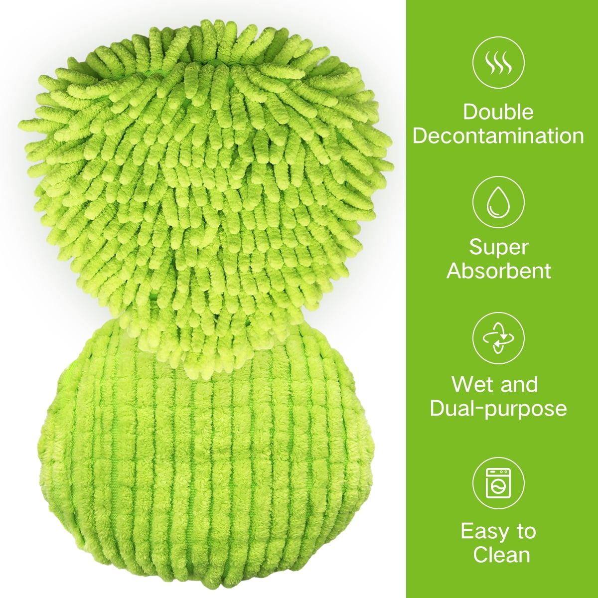 Spin Mop Head met vloerschrobmachine en Chenille Duster voor Vileda / O-Cedar Spin Mop, vervangende Spin Mop Navulling