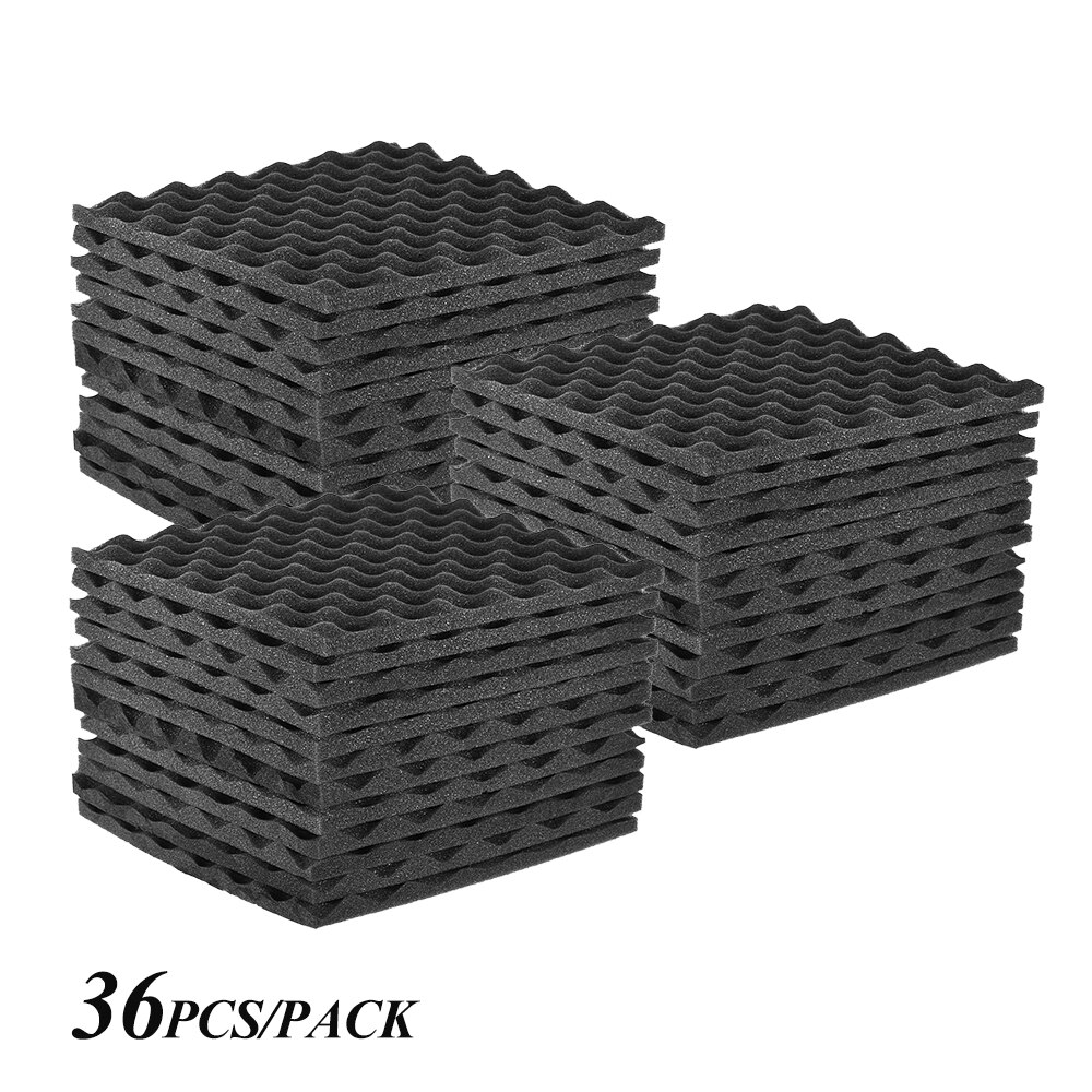 36 Pack Foams Panels Sound Insulation Foam Studio Acoustic Foam 30 * 30cm/ 12 * 12in Sound-absorbing cotton Soundproofing Foam: Dark gray 36 PCS