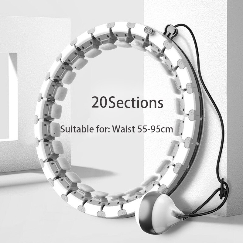 Vita addominale Smart Sport Hoops staccabile regolabile auto-spinning Hoop sottile esercizio palestra attrezzature per il Fitness allenamento a casa: Grigio scuro