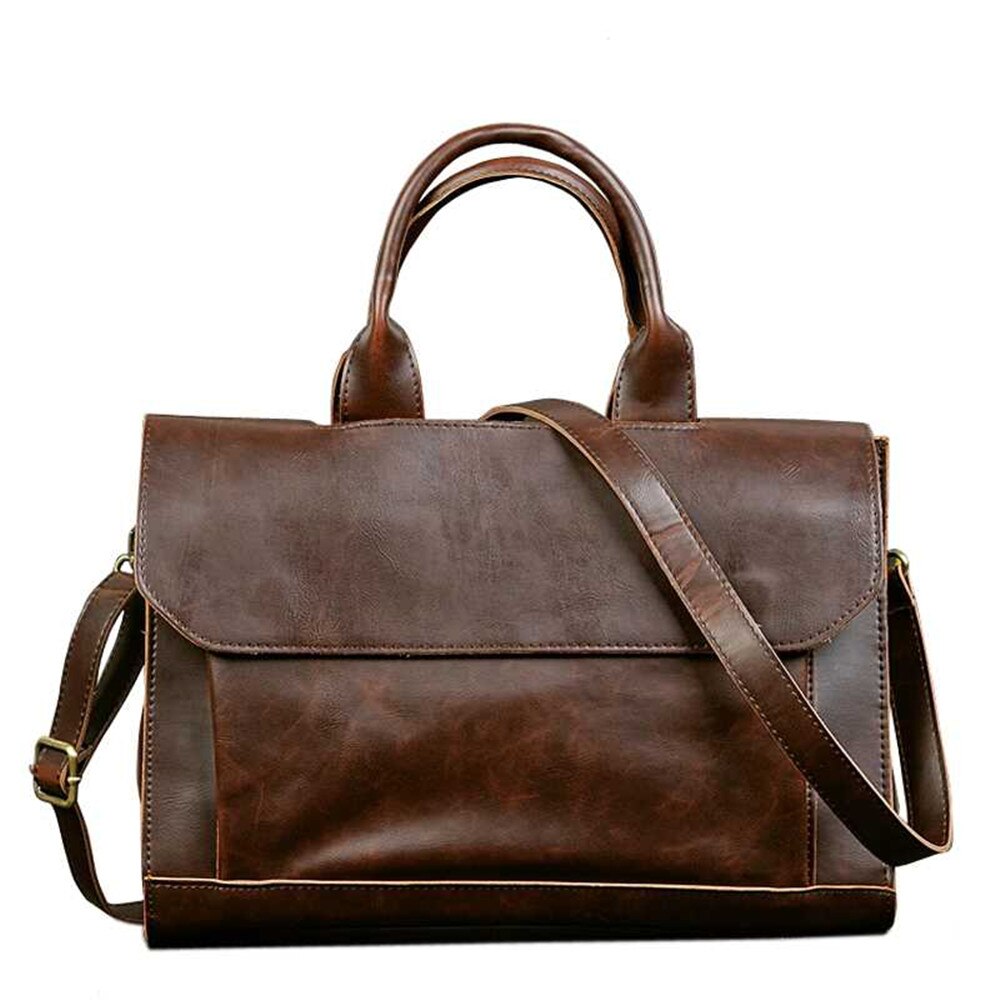 Sac à main pour homme rétro sac à main en cuir de cheval fou sac à main pour ordinateur portable sacs à bandoulière d'affaires besace d'ordinateur portable hommes sacs à bandoulière