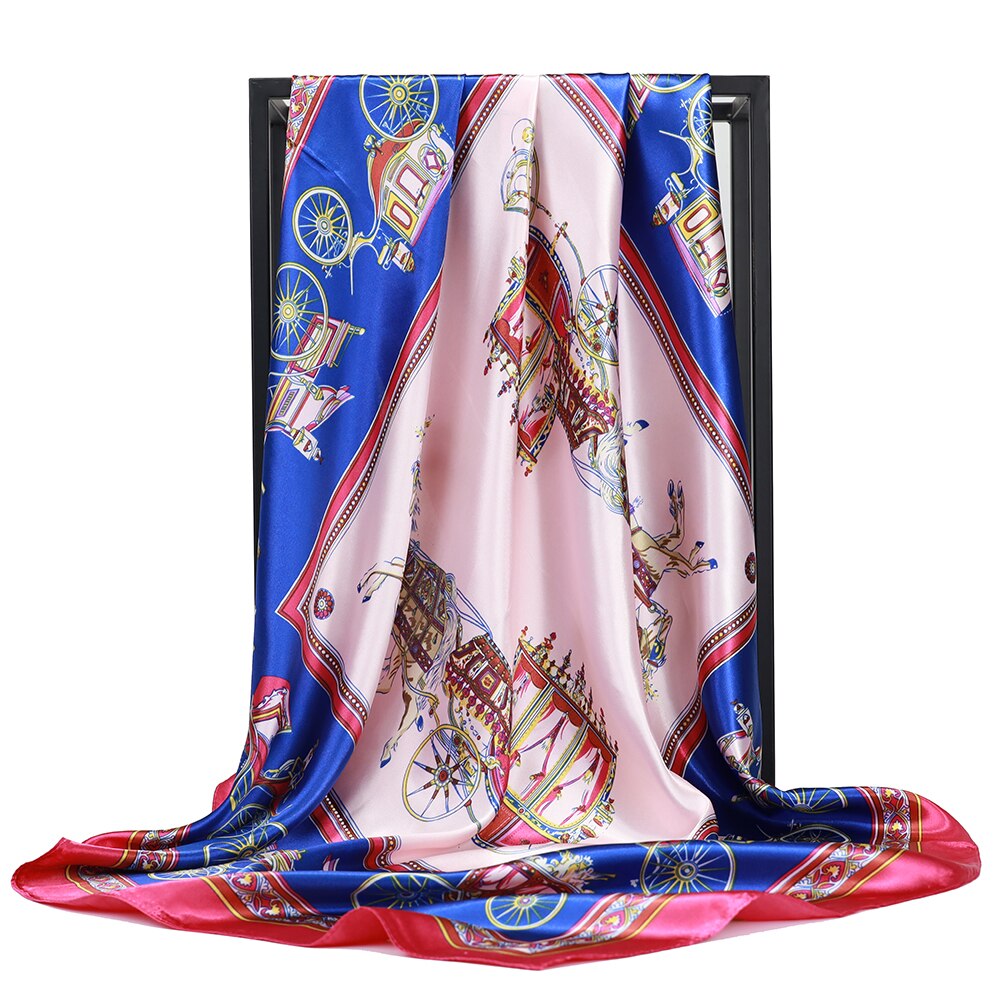 Sciarpa testa di seta Foulard per donna moda sciarpa per capelli quattro stagioni 90*90cm Hijab Foulard i&quot;bandana Femme: BK40-11