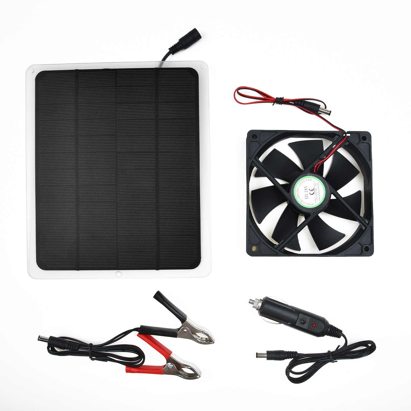 10w aurinkoenergiaa aurinkopaneeli tuuletin kasvihuone -lemmikkitalo rv auton tuuletin 12v 500ma