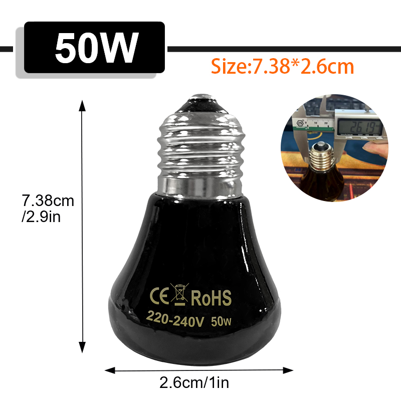 50/75/100w haustier-wärmelampen,  e27 reptilien-schlangen-wärmelampen, nachtlichter, amphibien-schlangenlampen, wärmelampen für reptilien, uv-licht 220v-240v