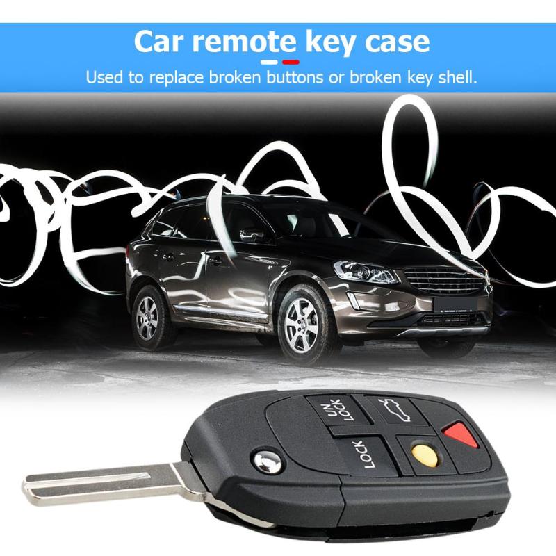 Auto Afstandsbediening Sleutel Shell 5 Knoppen Flip Folding Key Fob Case voor Volvo V70