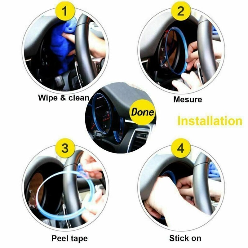 for-Porsche Cayenne 958 Silver Car Dashboard Meter Ring Covers Trim Interior Decoration