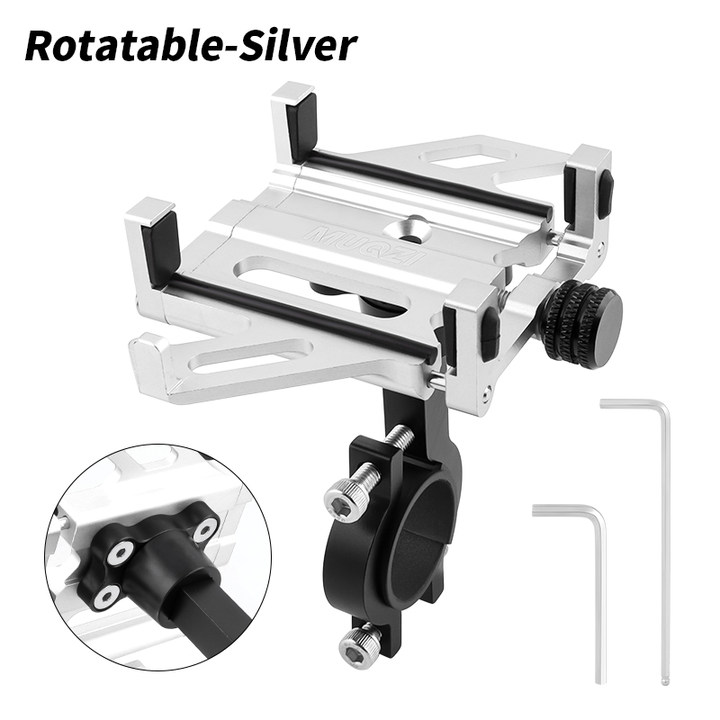 ​ ​ MUQZI Soporte para teléfono para bicicleta Soporte universal para manillar de motocicleta Soporte para teléfono celular 360 ° Rotación para Smartphone de 4,5-7 Pulgadas: Borgoña