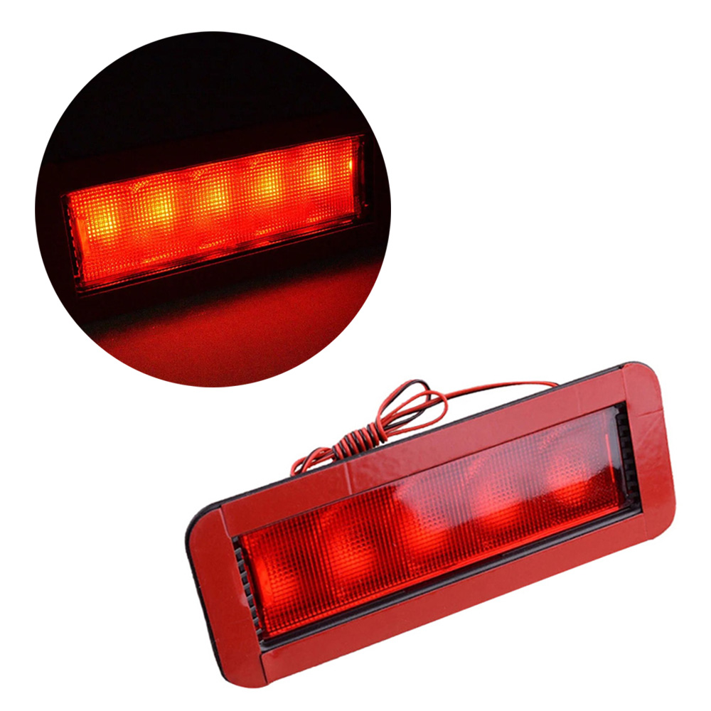 Universal montaje alto 5LED tercera luces de freno 12V luz de freno trasero tercera lámpara de señal de parada trasera accesorios de automóvil bombilla antiniebla DRL
