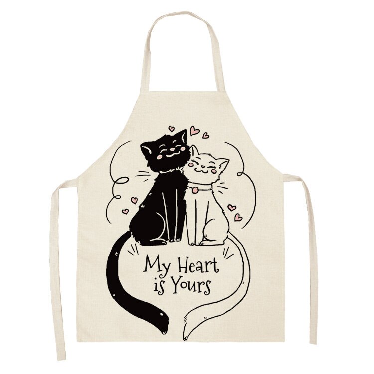 limpieza hogar delantal cocina mujer Delantal con Gato de dibujos animados para mujer y hombre, accesorios de cocina para hornear, delantal de cocina, delantal de café: 23 / 47x38cm kidsize