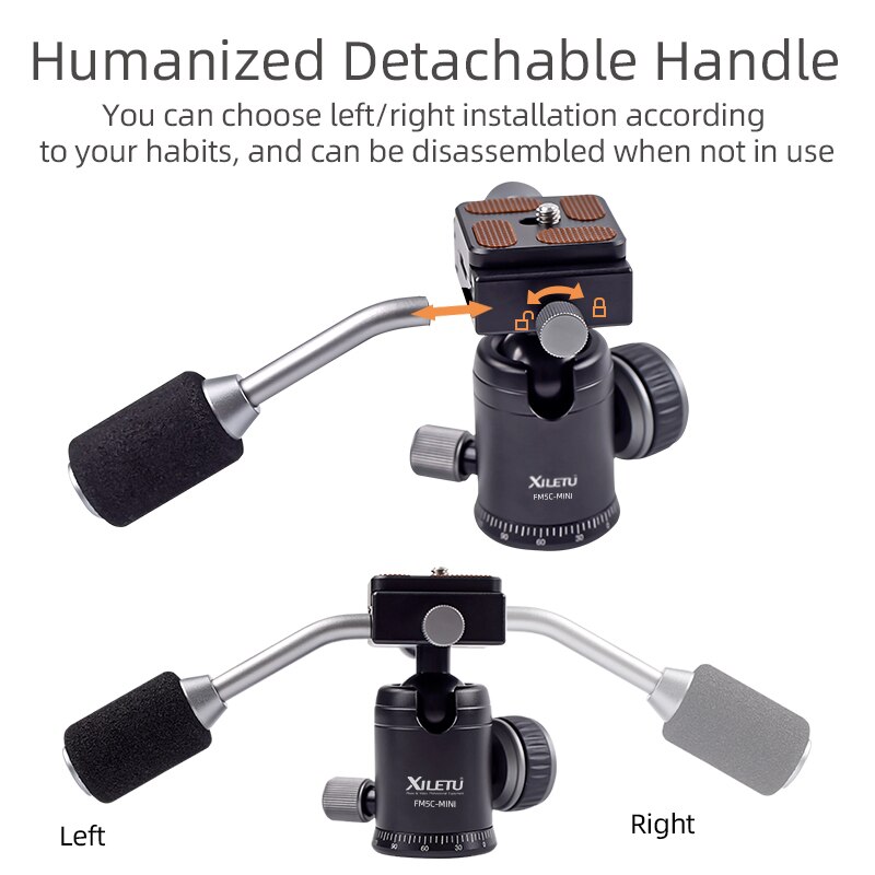 Xiletu FM5C-MINI Aluminium Stabiel Tafelblad Desktop Statief &amp; Ball Head Voor Digitale Camera Mirrorless Camera Smart Phone