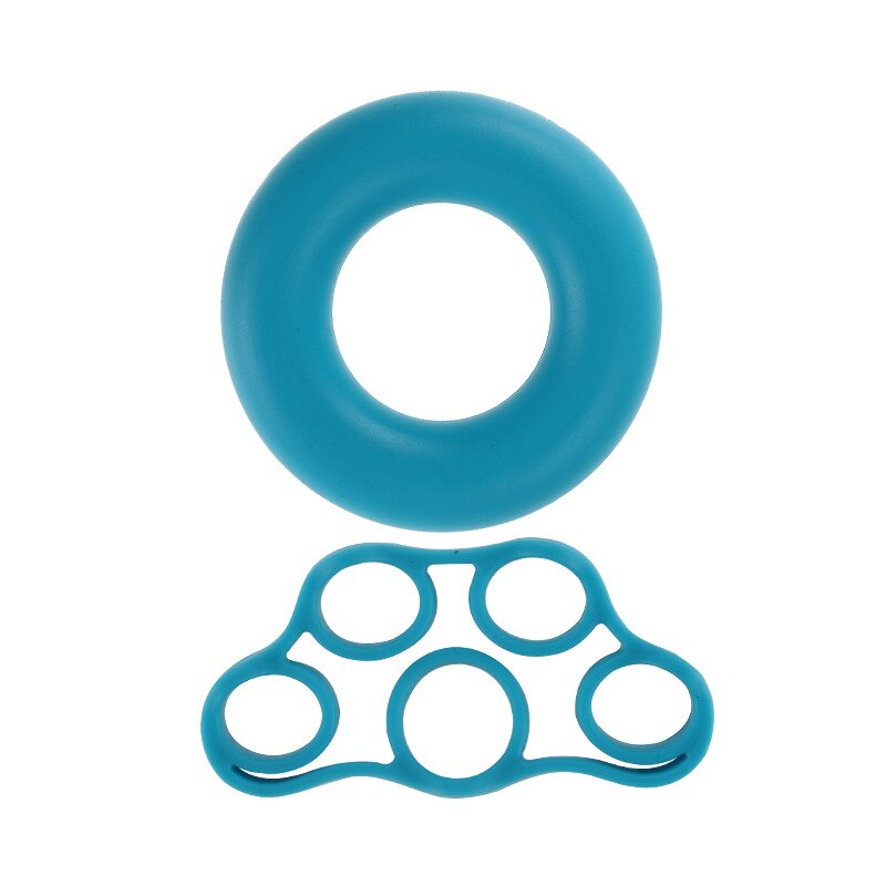 1 pcs Resistance Wrist Training Bands Hand Forearm Gripper Finger Stretcher Expander Fitness Equipment Exercise Grips Pull Ring: Blue set