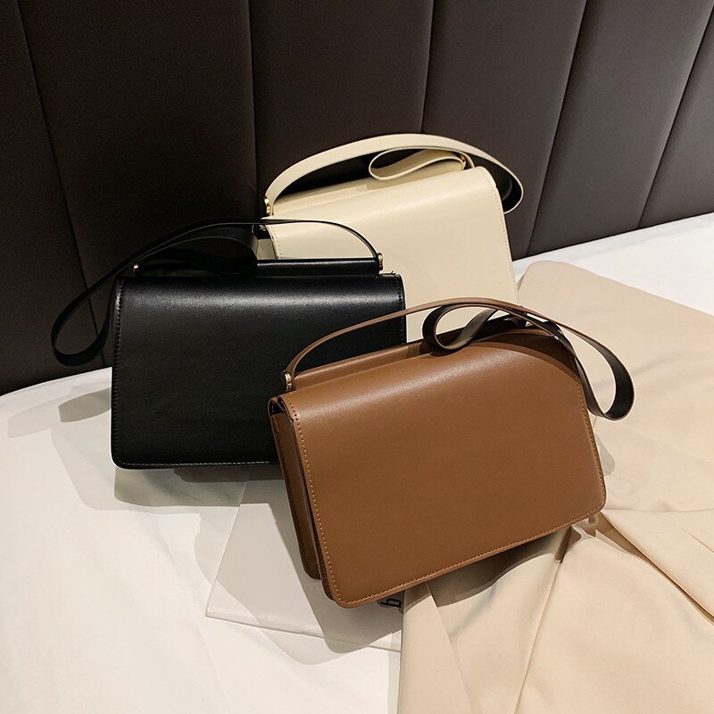 Borse a tracolla per donna marca solido semplice in pelle PU Crossbody Fashion Flap primavera nuove borse di Design borse da donna ascelle