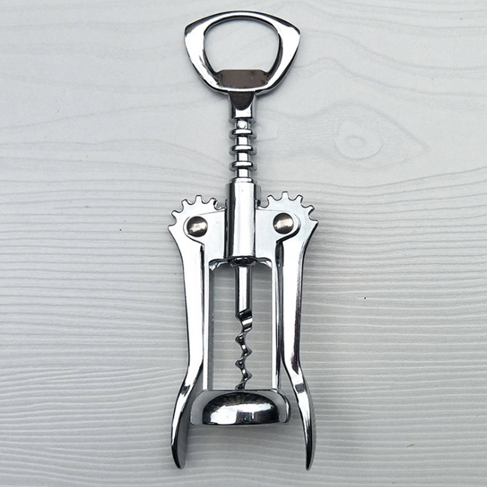 2 in 1 Corkscrew Wine Bottle Opener Manual Wine Cork Beer Cap Remover Kit for Bar Home L99