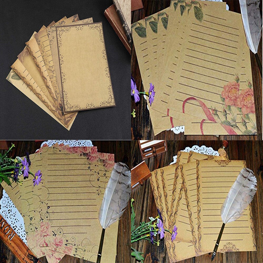8 blätter Schreibwaren Papier knapp Schreiben Schreibwaren Papier Jahrgang retro Stil Schreiben Schreibwaren Papier knapp