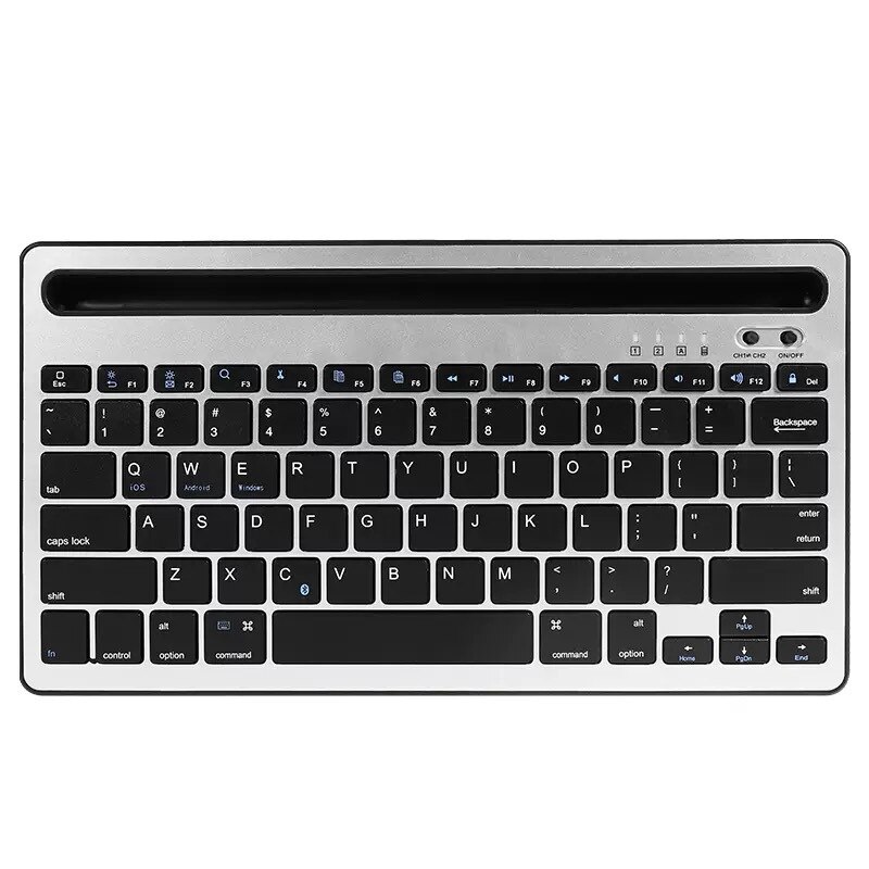Rechargeable Multi-device Wireless Bluetooth Keyboard Switch To 2 Devices Scissor-Switch For Windows Ios For Android 78keys: Silver