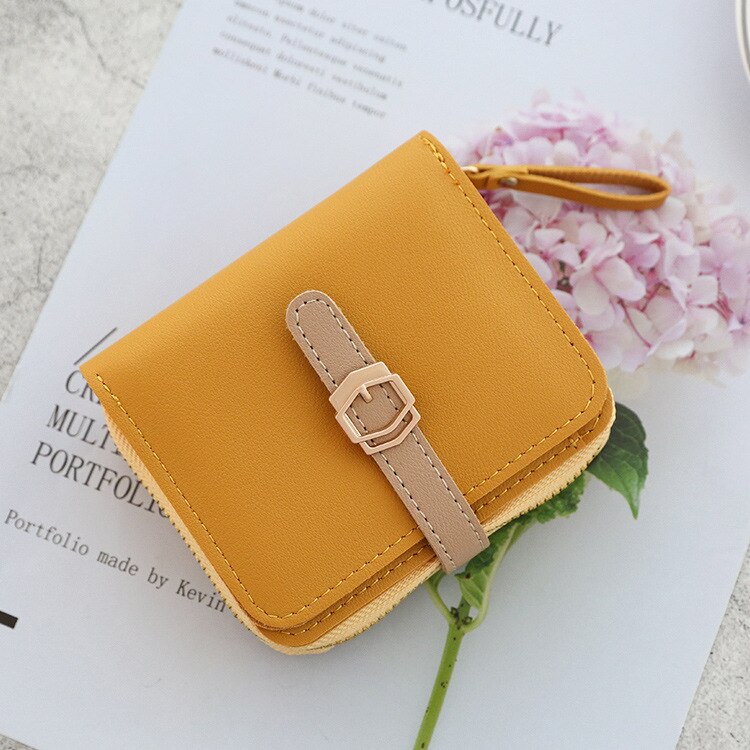 Women's Wallet Short Women Coin Purse Wallets For Woman Card Holder Small Ladies Wallet Female Hasp Mini Clutch For Girl: Yellow