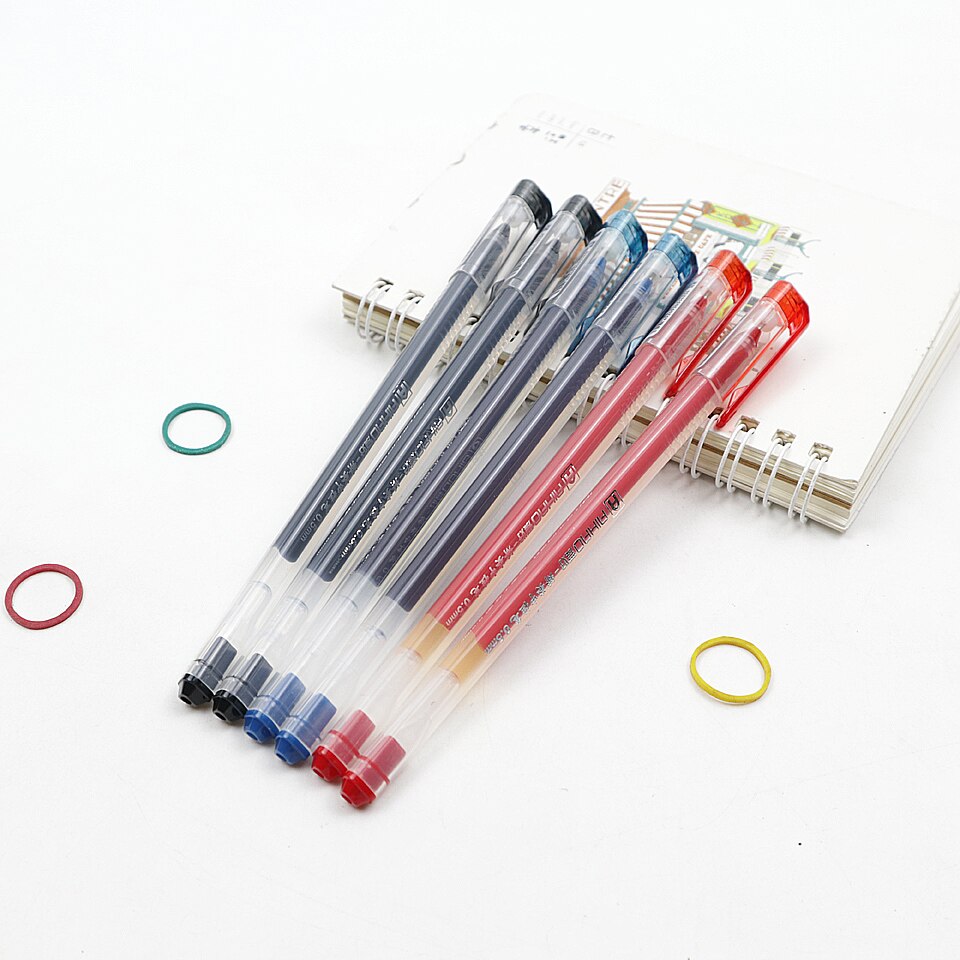Gel Pen 0.5mm Black/Blue/Red/Navy blue ink Writing Smooth Plastic Neutral Pen For Student School Office Stationery