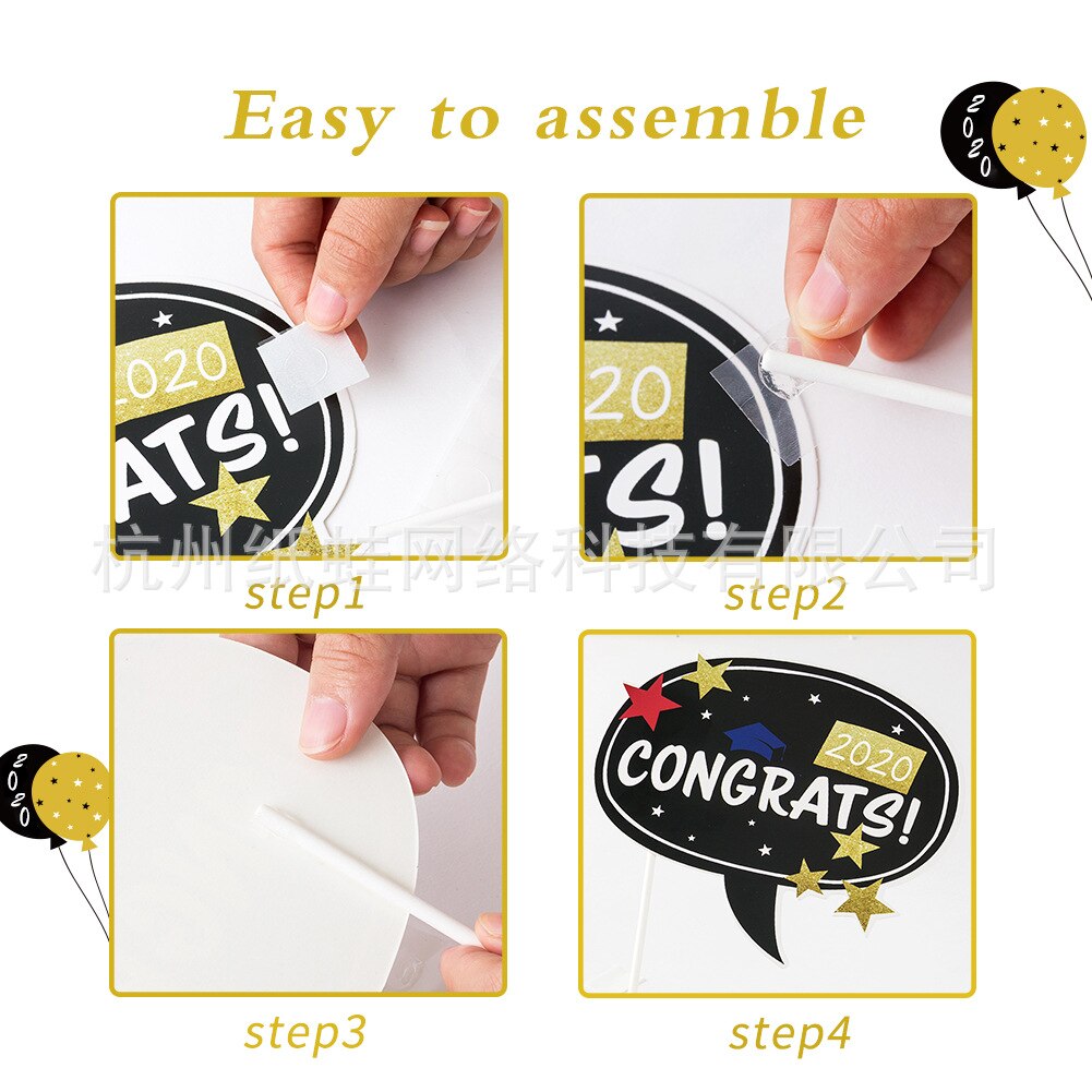 Hand-Held Graduation Season Photographic Prop 14 PCs Party Decoration Scene Decorative Supplies