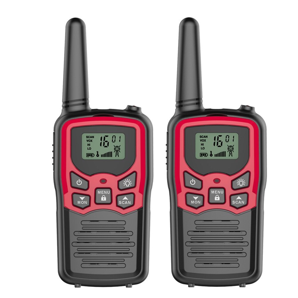 2 stuks Draagbare Handheld Walkie Talkies Mini Twee Manier Radio Transceiver Outdoor Camping Civiele gebruik Interphone: Rood