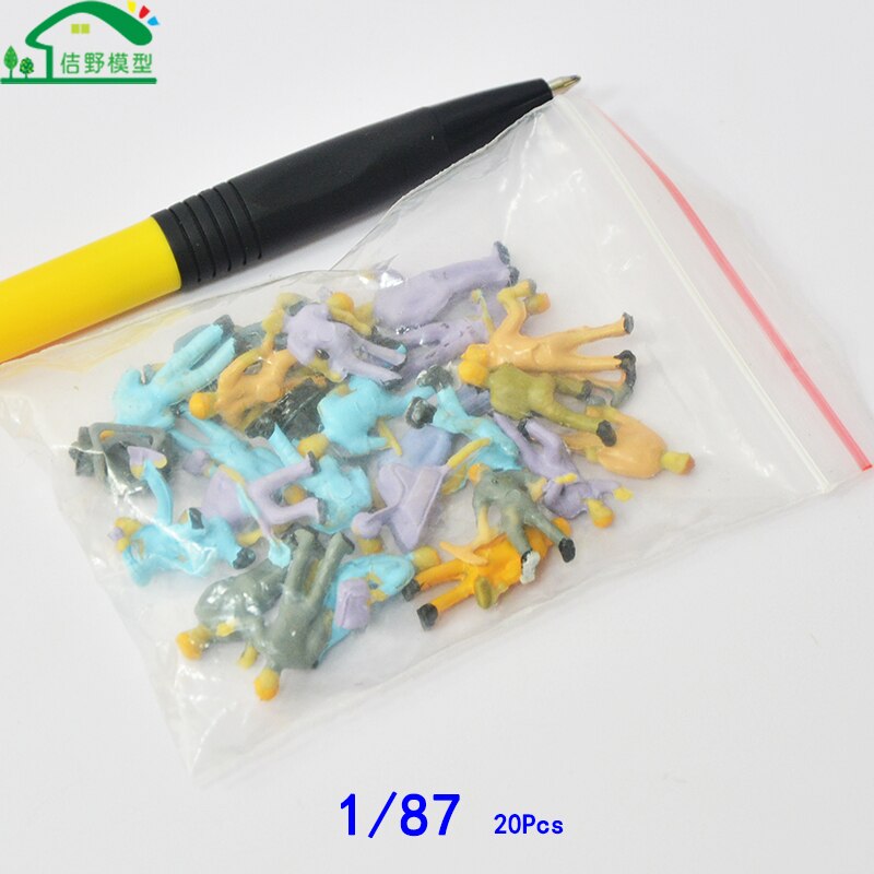 20 Stks/partij 1/87 1/43 Miniatuur Plastic Bouwers Architectural Trein Model Landschap Landschap Layout Ho Schaal Cijfers Menselijk Mensen: 1-87 20pcs