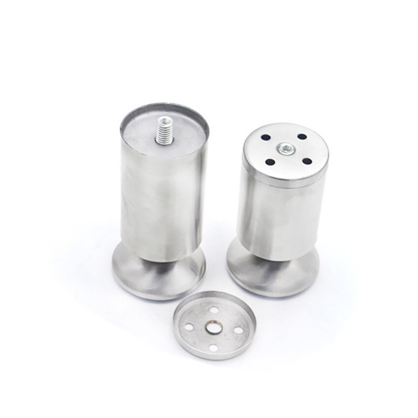 4PCS/Lot Stainless Steel Kitchen Adjustable Feet Round 50mm Diameter Furniture Legs, 60/80/100/120/150/200/300mm Height, Brushed