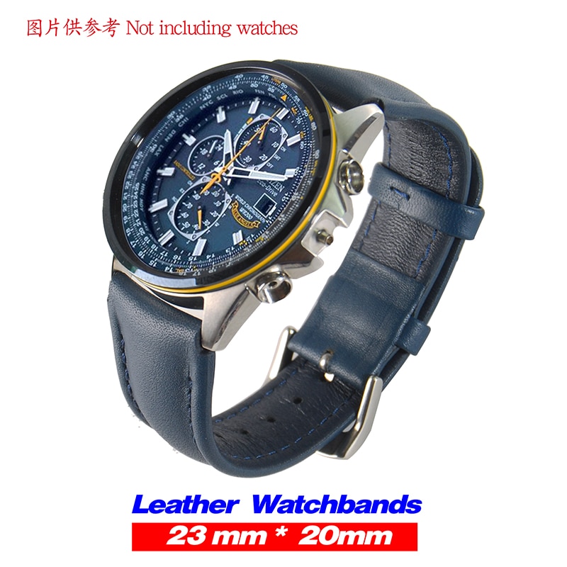 Replacement for Citizen 23mm AT8020-03L H800-S081165 Blue Angels Leather Band Strap