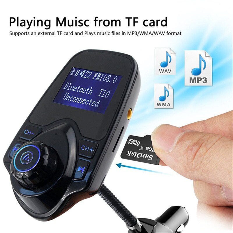 Flexible FM Modulator Transmitter Bluetooth FM Radio 2.1A USB Car Charger Handsfree Car Kit Wireless Aux Audio FM Transmiter