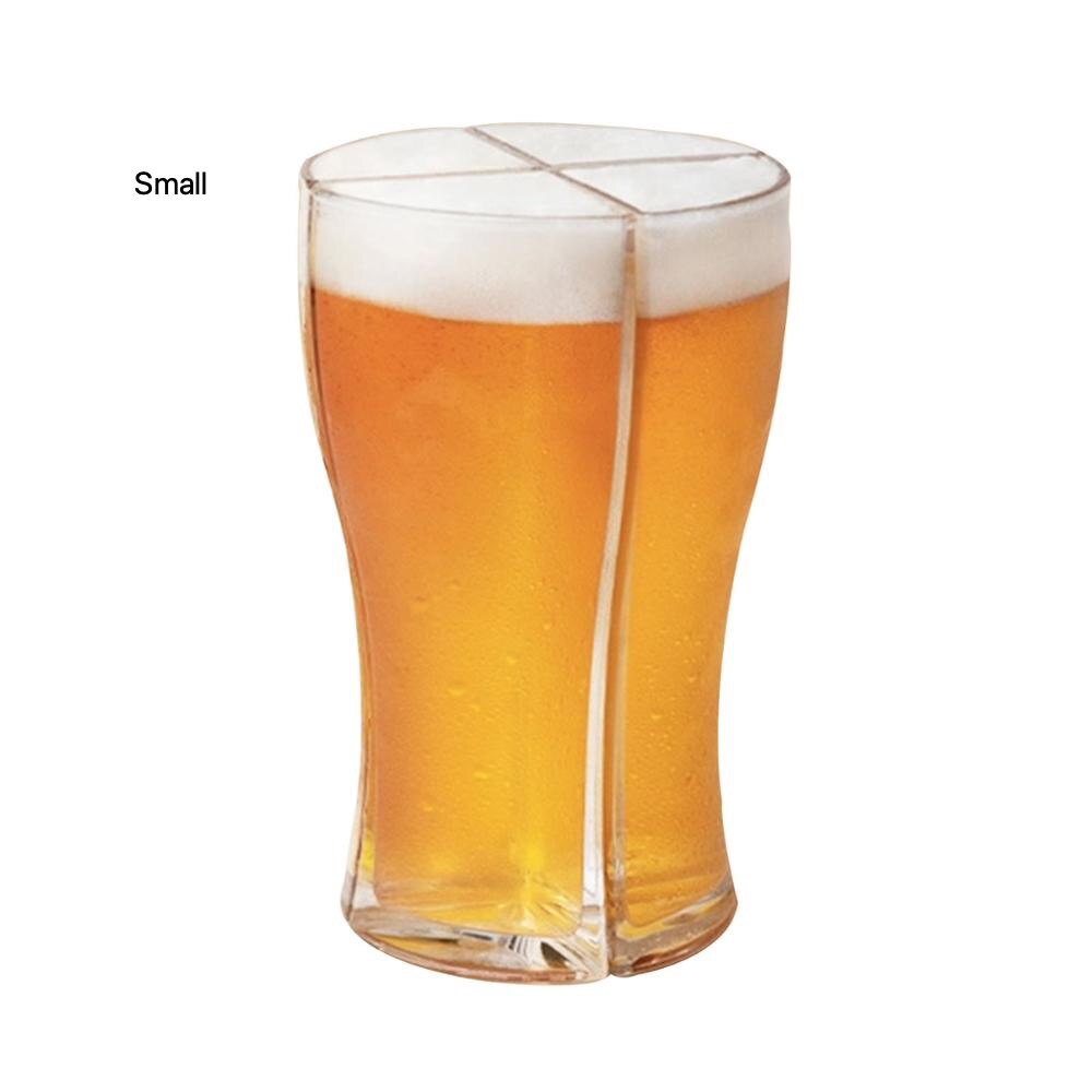 Beer Glasses 4 in 1 Acrylic Plastic Material Beer Mug Super Schooner Funny Acrylic Glass Beer Mugs Set Glass Cup Stein: Small
