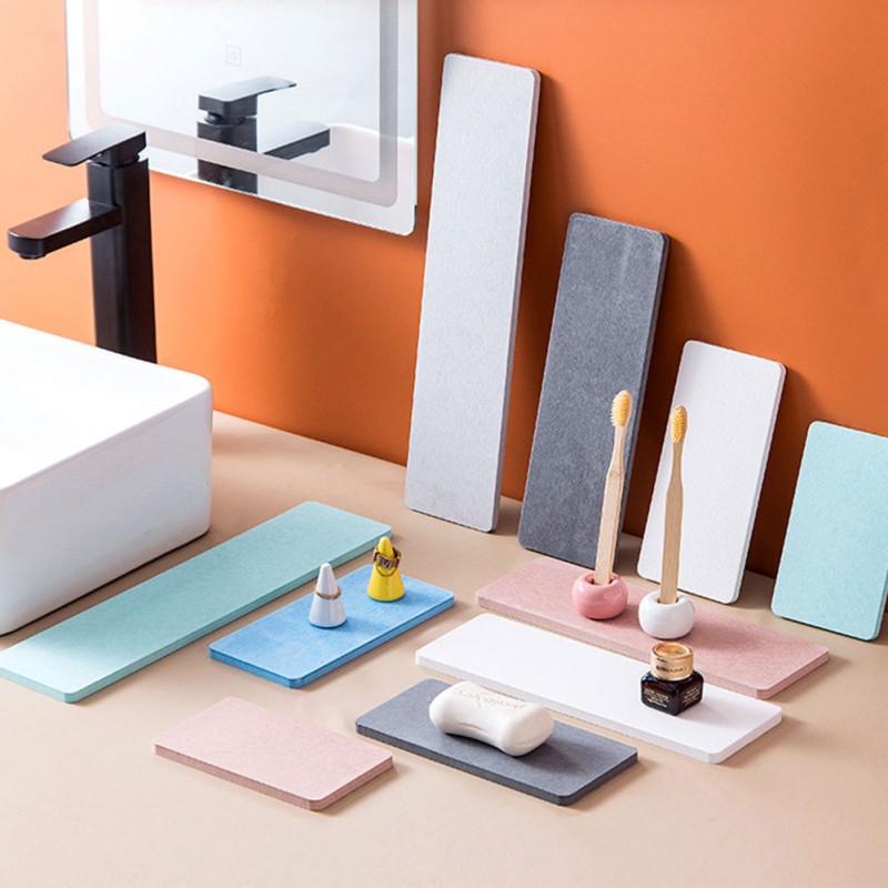 Home Water Absorbing Pad Diatomite Mat Heat Resistant Coaster Nonslip Placemat Dampproof Heat Resistant Diatomite Mat Countertop