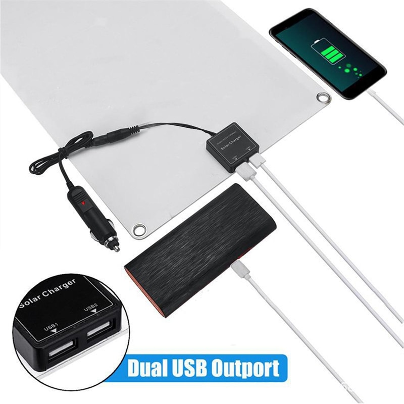 100W 18V Flexible Sunpower Semi Solar Panel Battery Charger Kit with Controller