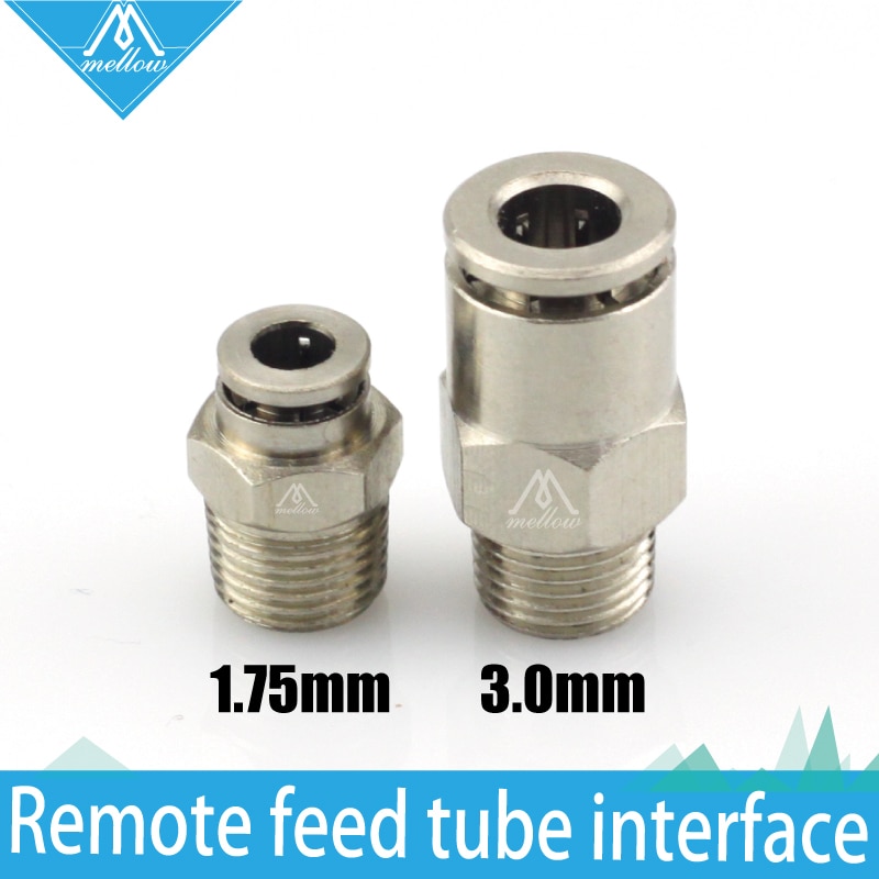 2pcs 3D printer remote feed tube interface/ remote inlet port connector /Teflonto tube adapter Use for 1.75mm/3mm