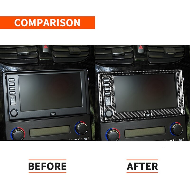 for Chevrolet Corvette C6 05-07 Carbon Fiber Stickers Center Console Radio Navigation Display Interiors Car Accessories