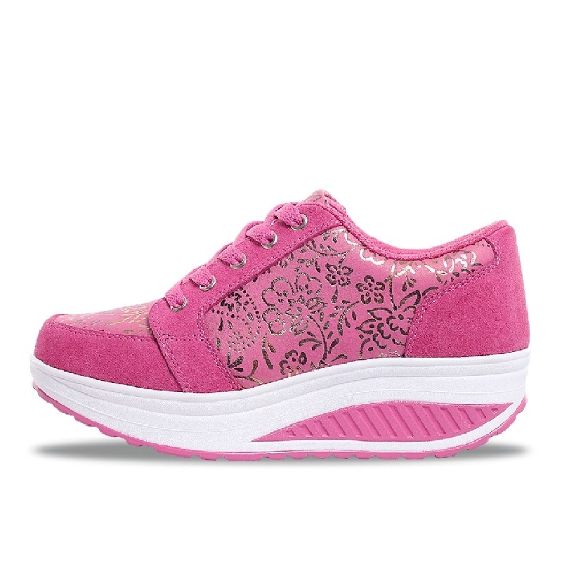 Women Toning Shoes Platform Wedge Fitness Swing Shoes Ladies Lightweight Breathable Slimming Shoes Sports Sneakers #B2482: Lavender / 4.5