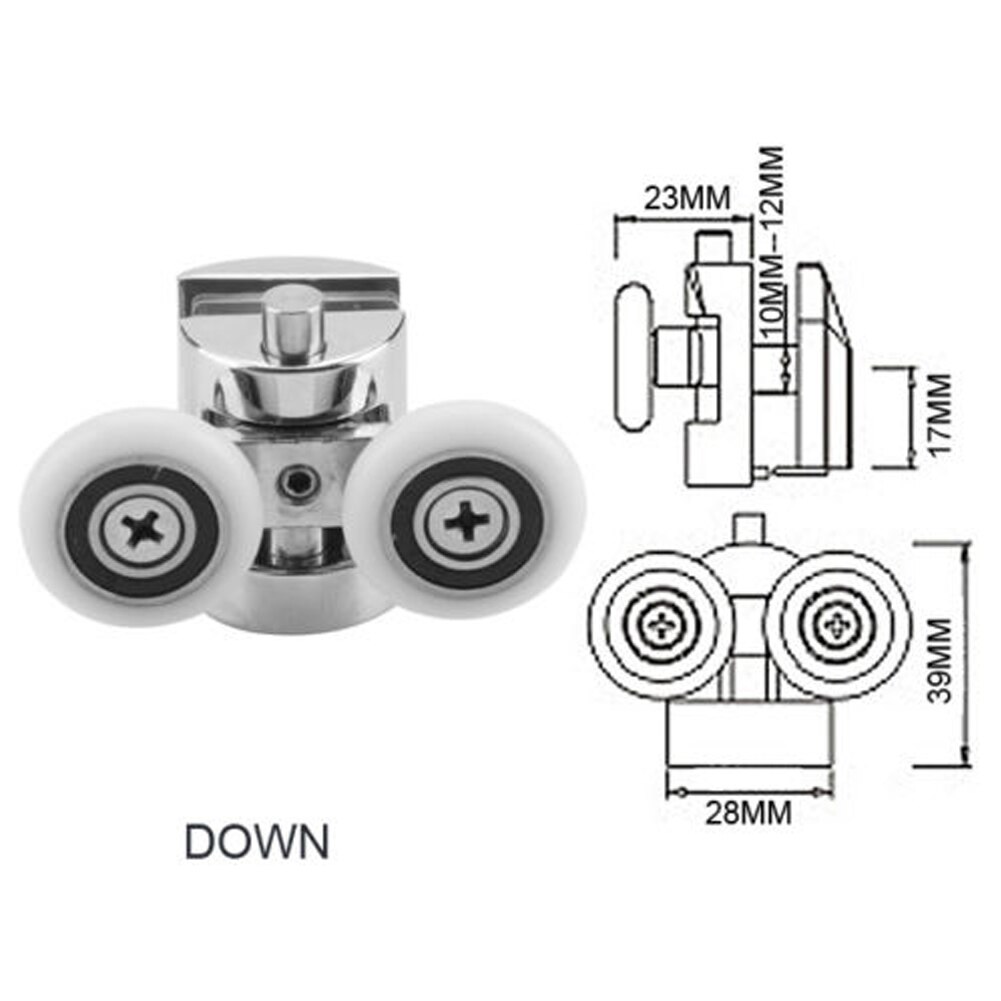 Shower Glass Door Sliding Lower Upper Rollers Wheels Replacement 25mm Wheel