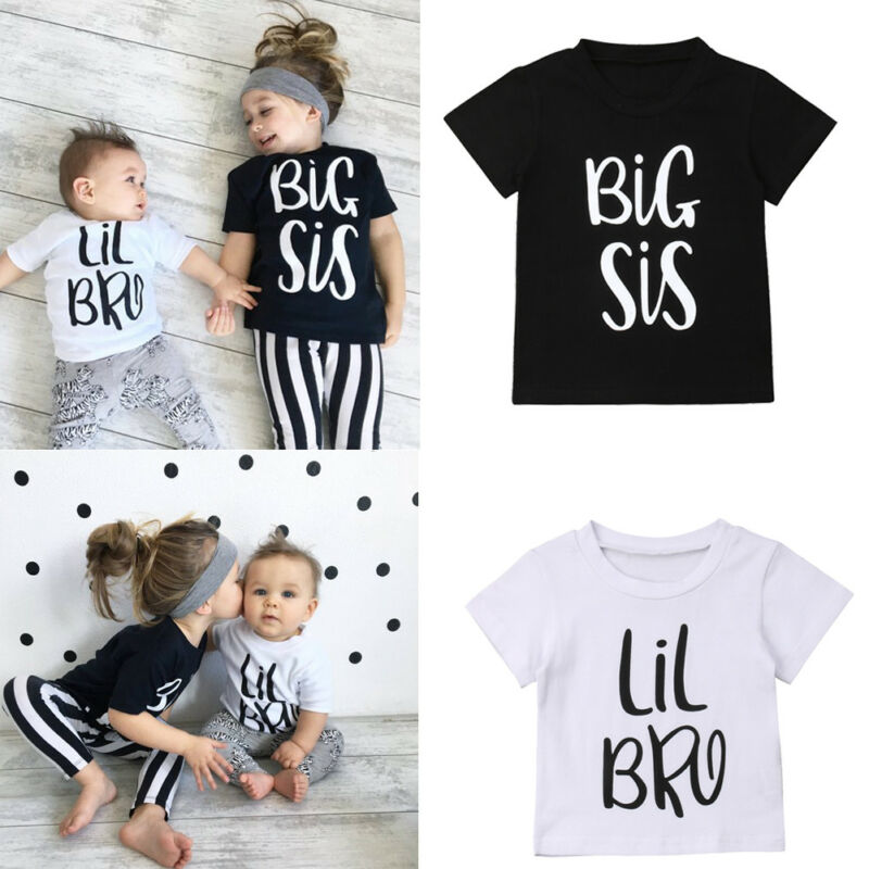 0-6T Kleiner Bruder Große Schwester Kinder Baby Jungen Mädchen Baumwolle T-shirt Sommer Kurzarm Twins Passenden Tops nette t-shirt T