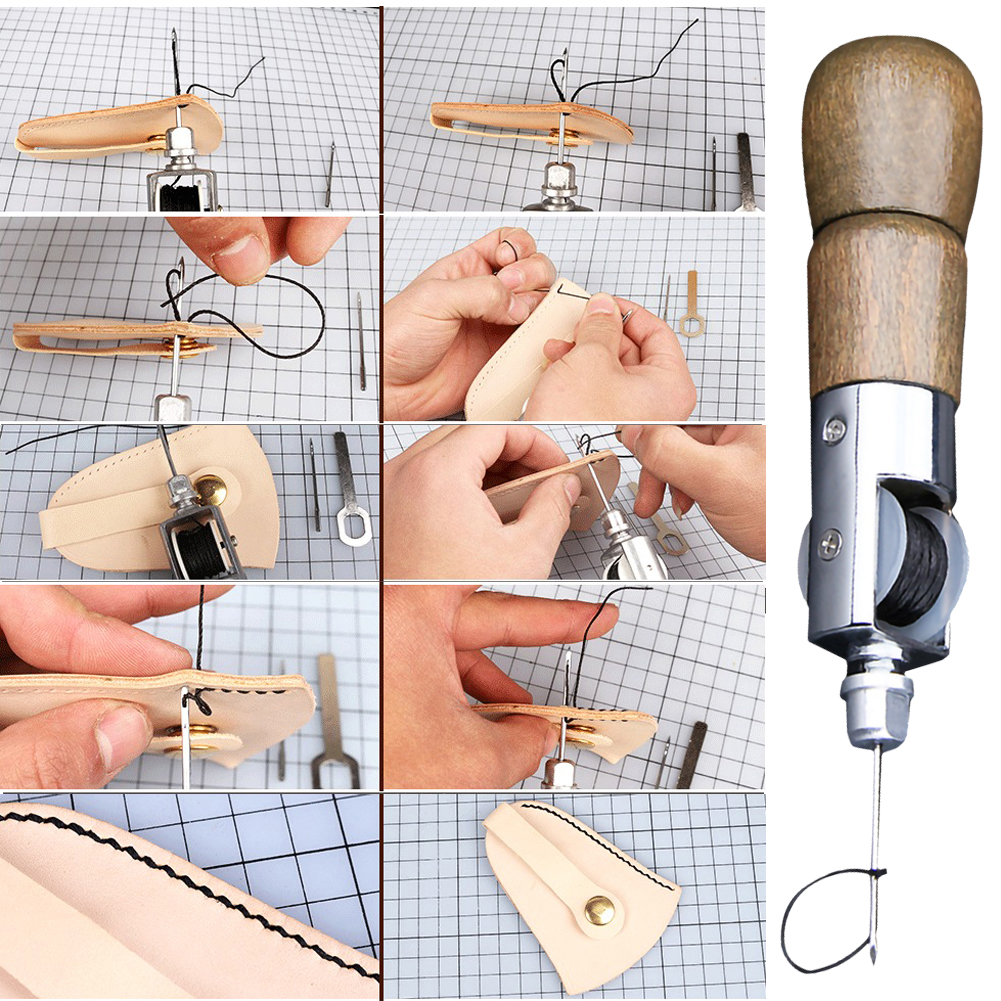 Machine à coudre le cuir, manuelle, faite à la main, créative, bricolage, boîte à chaussures, vêtements, bagages, aiguille, gravure, outils artisanaux