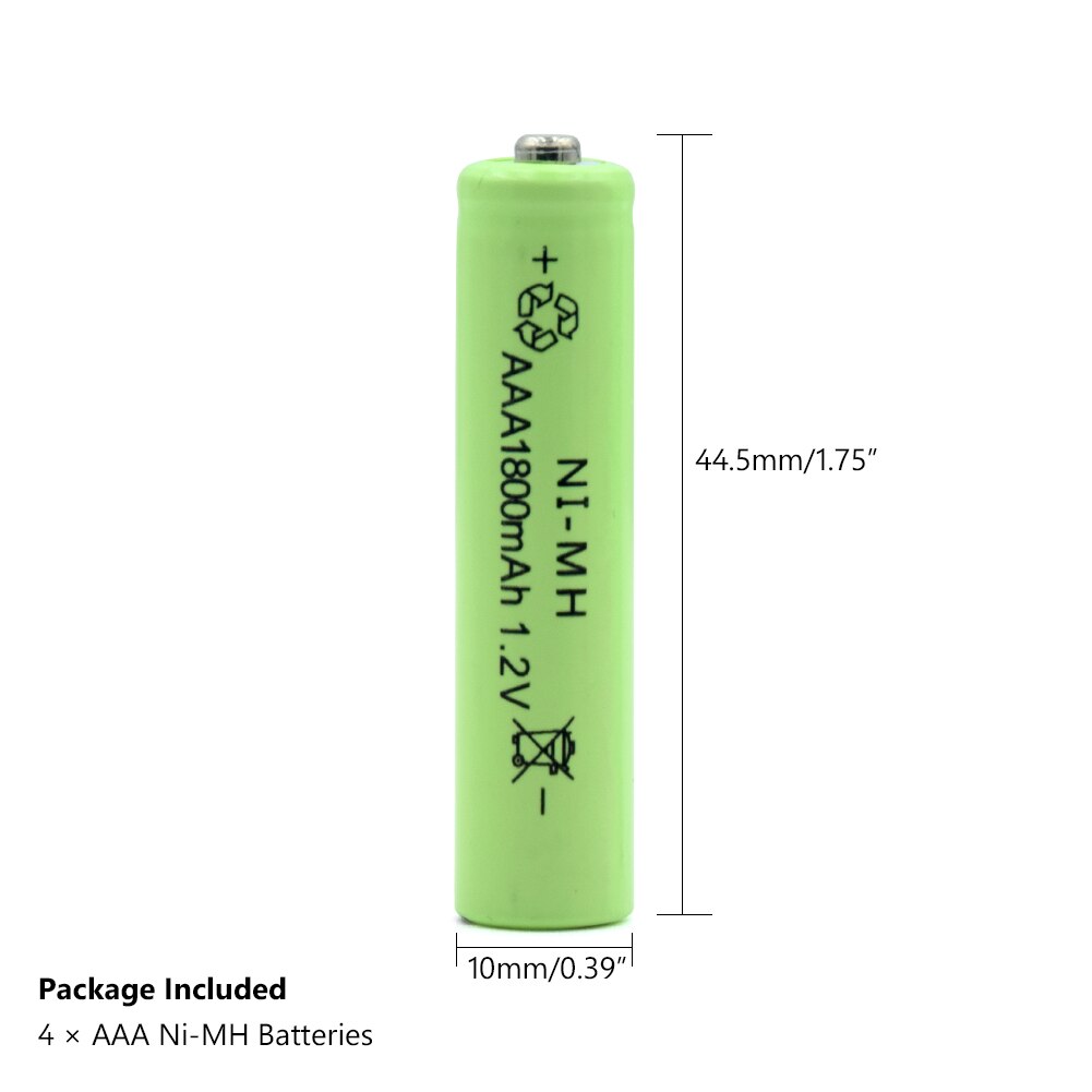 Replacement li-ion Li-Po Lithium Batteries MP3 Clock Flashlight Ni-MH AAA Battery 1.2V 1800mAh Rechargeable Cell Bateria