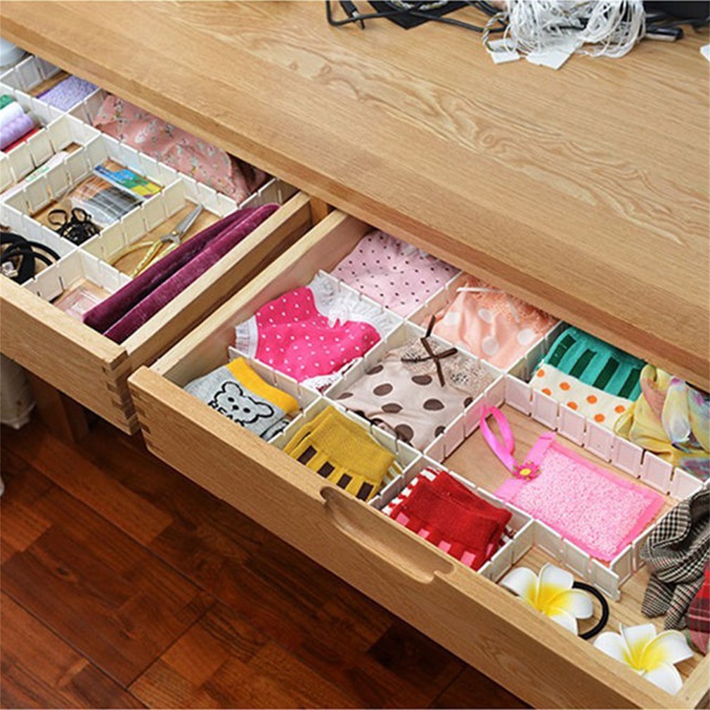 6Pcs Drawer Organizer Adjustable Stretch Plastic Drawers Divider Storage Partition Board For Home kitchen cocina organizador