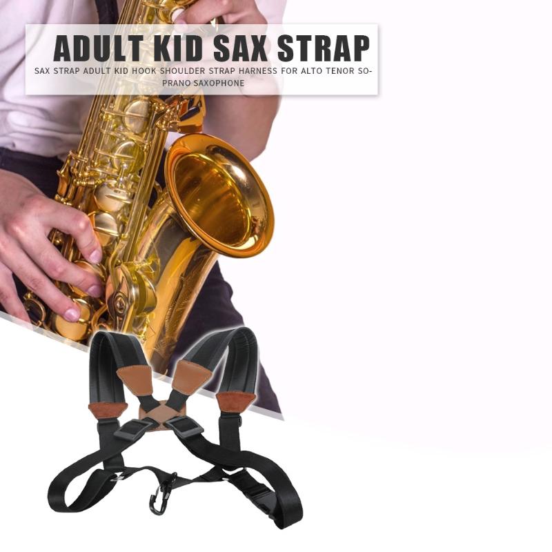 Sax Band Volwassen Kid Schouderriem Harnas Riem Met Haak Voor Alto Tenor Sopraan Saxofoon Onderdelen Accessoires