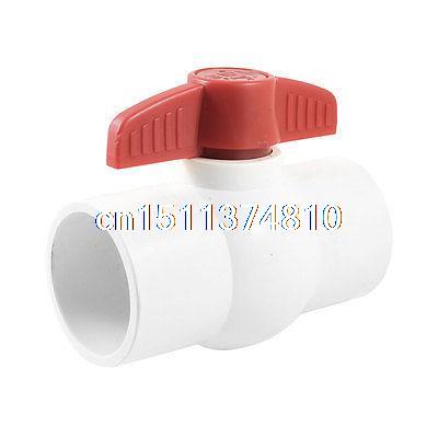 Replacement 50mm x 50mm Slip White Plumbing PVC Ball Valve w Red T Handle