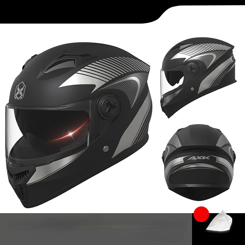 Dubbelvizier Motorhelm Racehelmen Veiligheid Unisex Motorfiets Sporthelm Full Face Winter Warm Met: Blauw