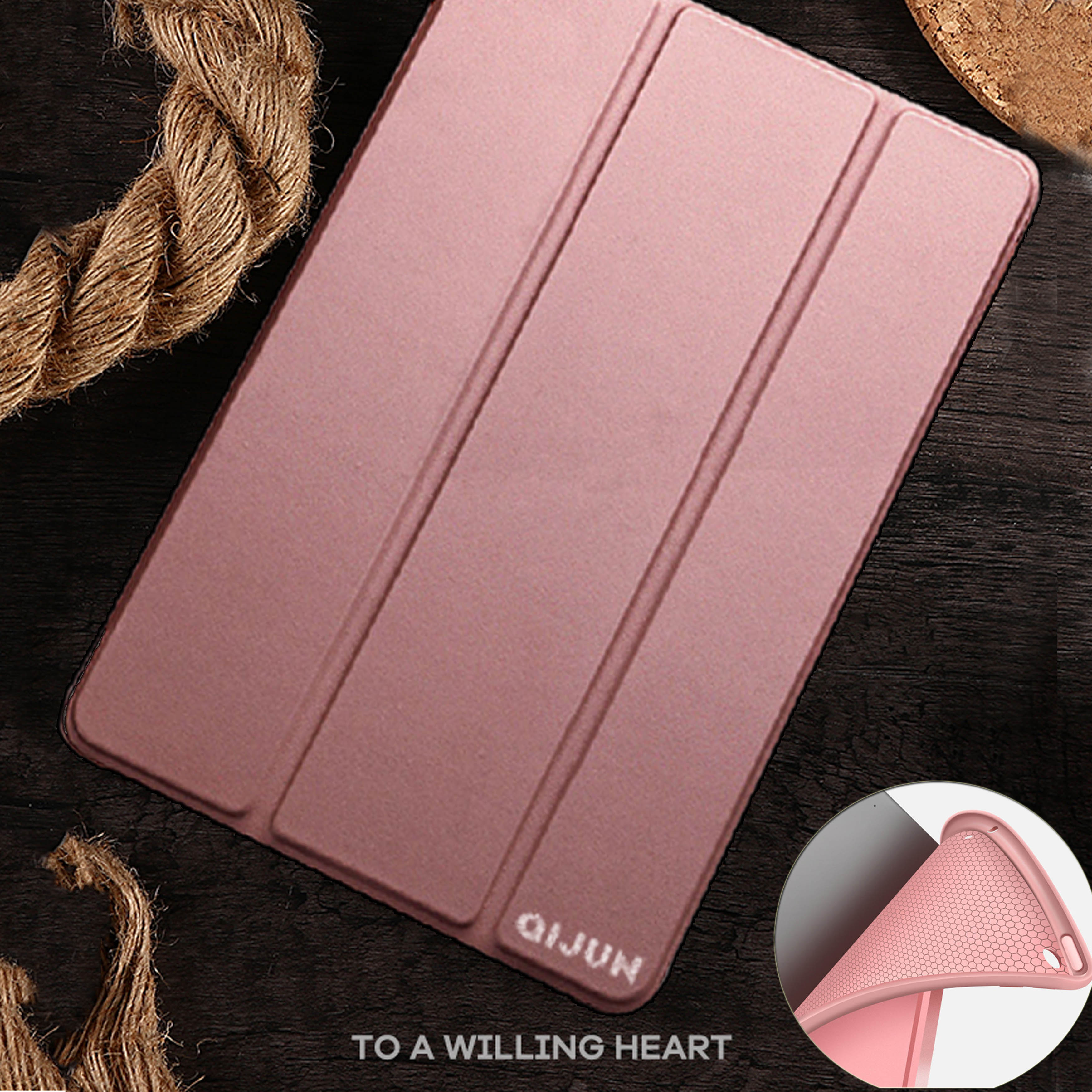 Etui til apple ipad air 1 a1474 a1475 9.7 tommer smart tablet cover til ipad air 1 1474 1475 9.7 '' flip cover silikone soft shell: Rose guld