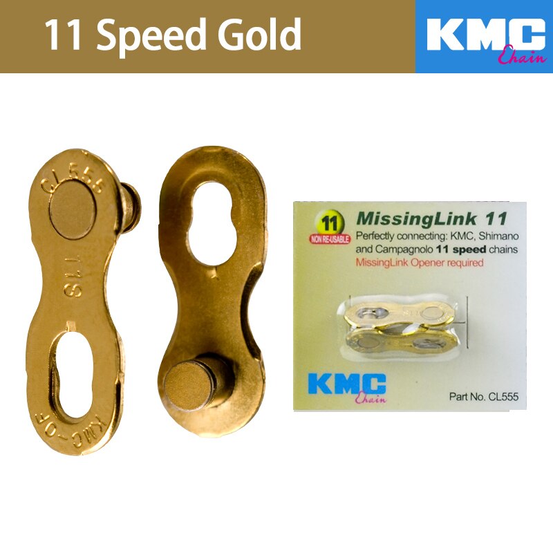 KMC – maillons de chaîne de vélo de route, 6/7/8/9/10/11 vitesses, une paire, or argent, pour Shimano: 11 speed Gold