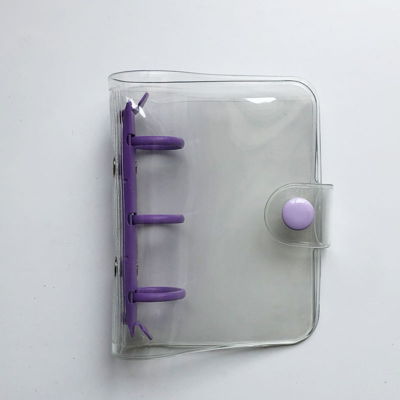 Transparent Star Pink A8 Mini Notebook 3 Hole Planner Binder Spiral Personal Journal clear Shell: NO9