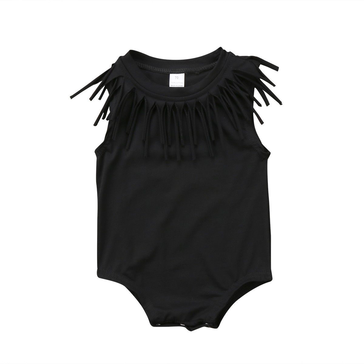 ! bonito mono negro/verde para bebés y niñas, mono de verano con borlas
