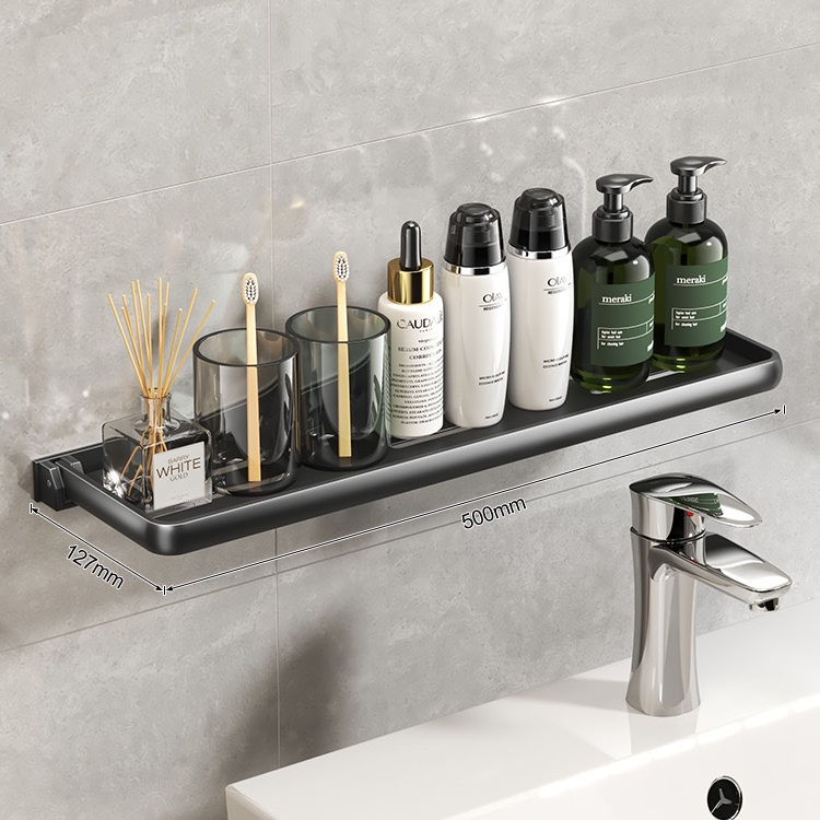 Estantería de aluminio para baño, estante de almacenamiento de desagüe de ducha, estantes de pared de cocina, estante de, sin Taladro: Rojo