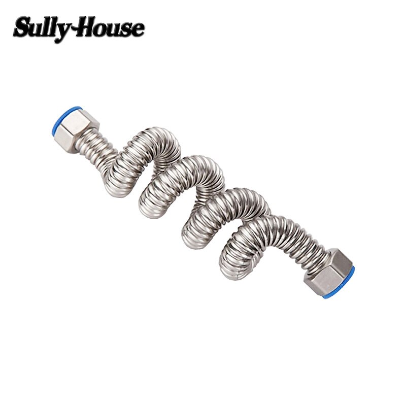 Sully House 304 Stainless Steel Basin&amp;Toilet water weaved 1/2"plumbing hose,bathroom heater connect corrugated pipes with wrench