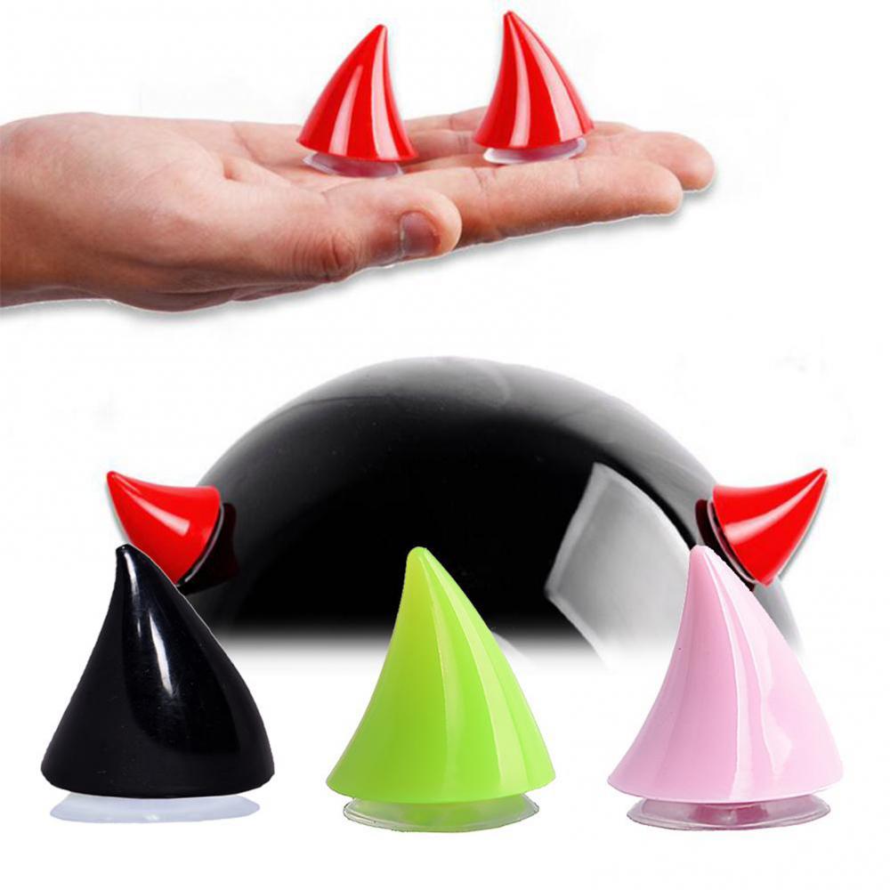 Cornes De Diable Avec Ventouse Pour Casque De Moto Décoration, Accessoire Pour Motocycliste, Visage Complet, 1 Pièce