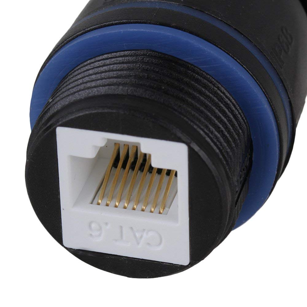 5Pcs RJ45 Coupler Waterproof IP68 Cable Wire Connector Protection M25 Gland No Shielded Double Cable Use for Outdoor Equipment