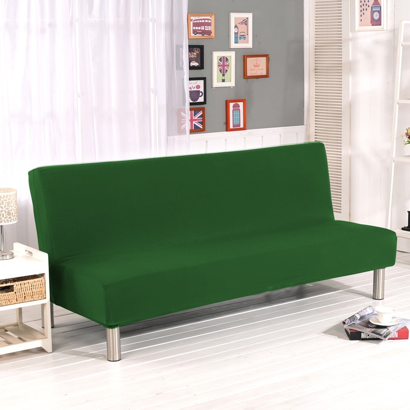 Solid Color Solid Sofa Cover Elastic fabric sofa cover Sofa Slipcover Candy Green All-inclusive Cover For Couch Without Armrest