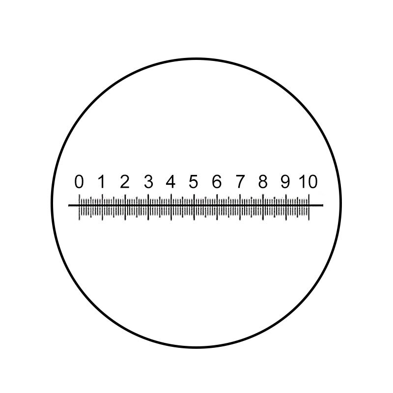 X = 10 mm Augen Mikrometer DIV 0,1mm Absehen Herrscher Horizontale Mess Okular Kalibrierung Durchmesser 20 mm 29 mm für Mikroskop